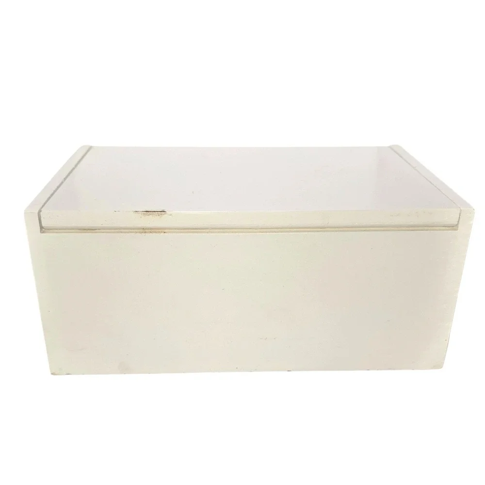 Rae Dunn White Wooden Jewelry Box Organizer with Mirror & Drawer Farmhouse Style